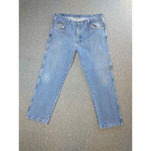 Wrangler Blue Denim Jeans Mens 36x29 Regular Fit Straight Leg 96501DS Work Pants